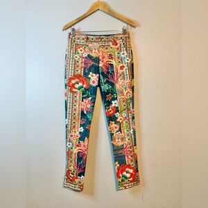 Johnny Was Women’s Multicolor Floral Print Paco Twill Pants. Size 2